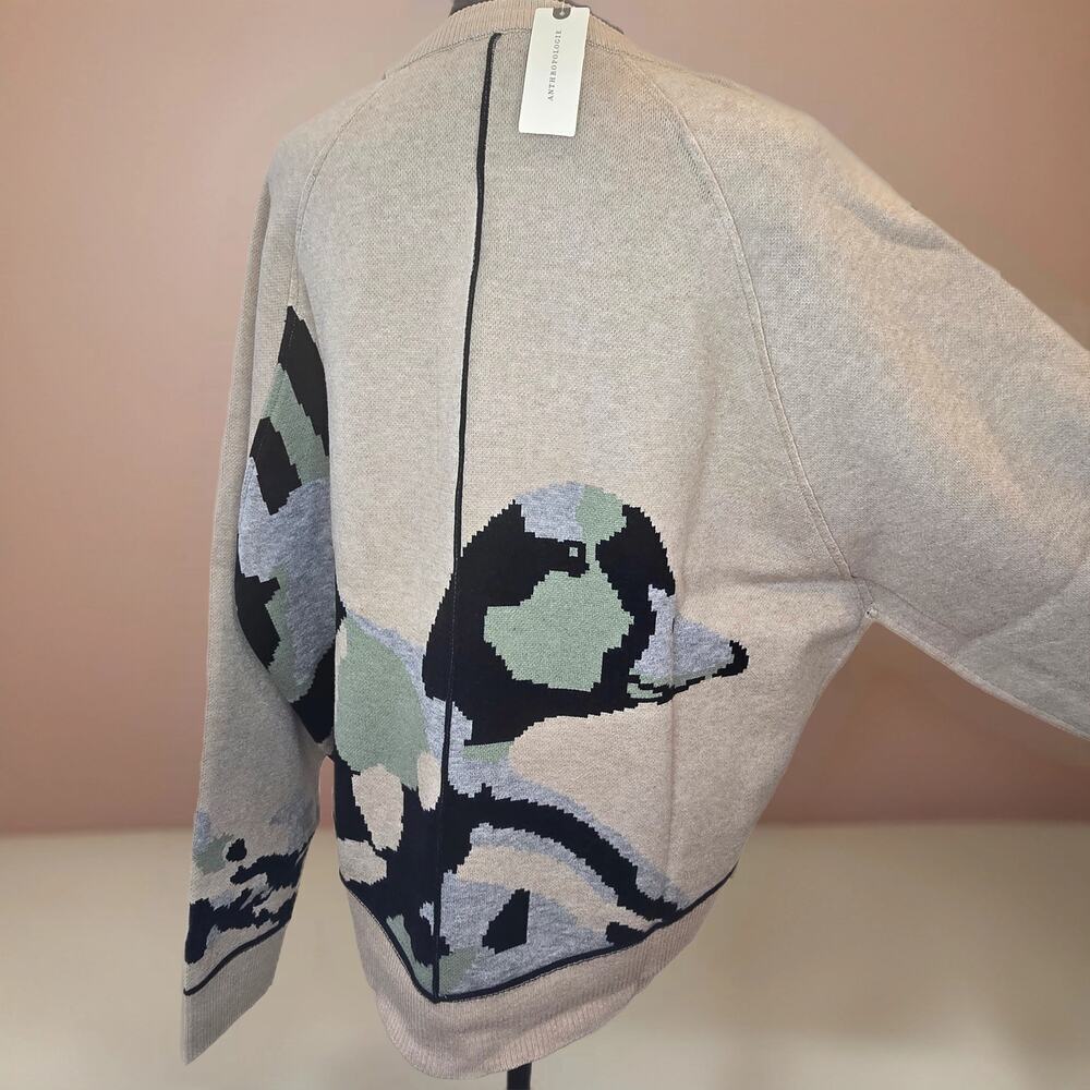 NWT Pilcro by Anthropologie The Oaklyn Cozy Knit Crew-Neck Duck Sweater. Size S - Picture 5 of 12